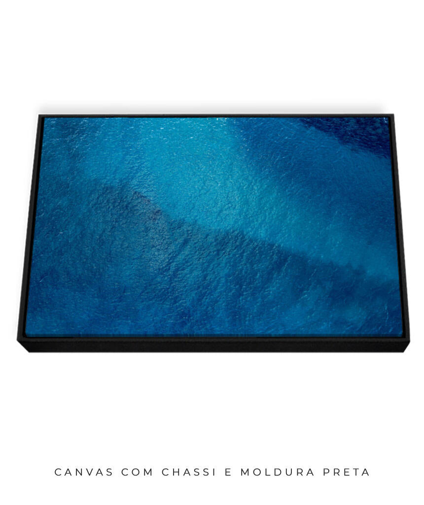 Quadro Decorativo Abstrato e curvas -Tons de azul