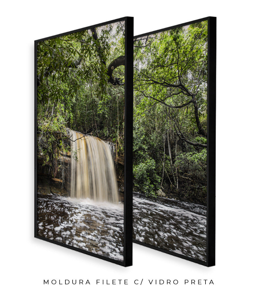 Quadro Decorativo Cachoeira e Natureza -Dupla