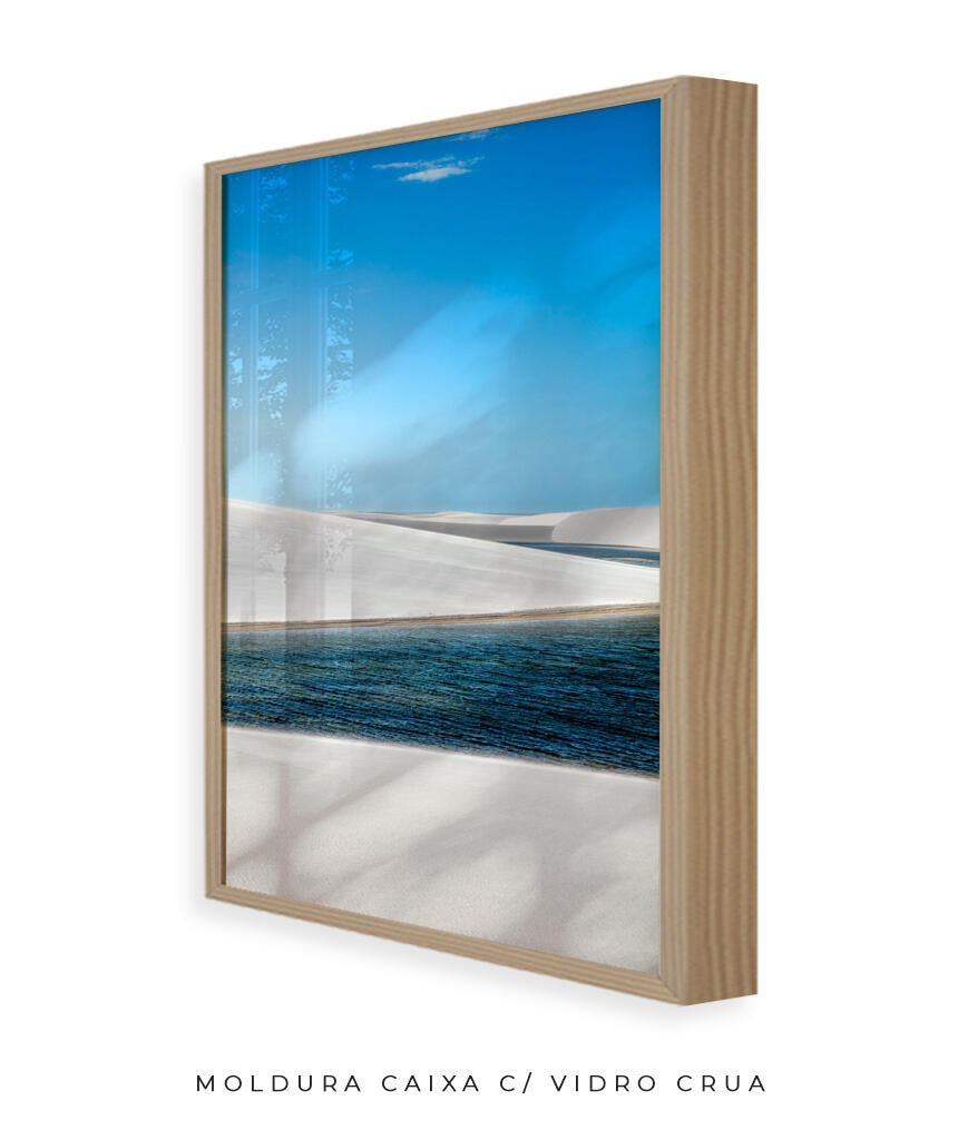 Quadro Decorativo Lençóis Maranhenses - Areia Branca e Mar - Vertical