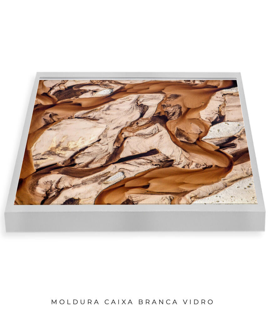 Quadro Decorativo Abstrato e curvas - Variações de tons