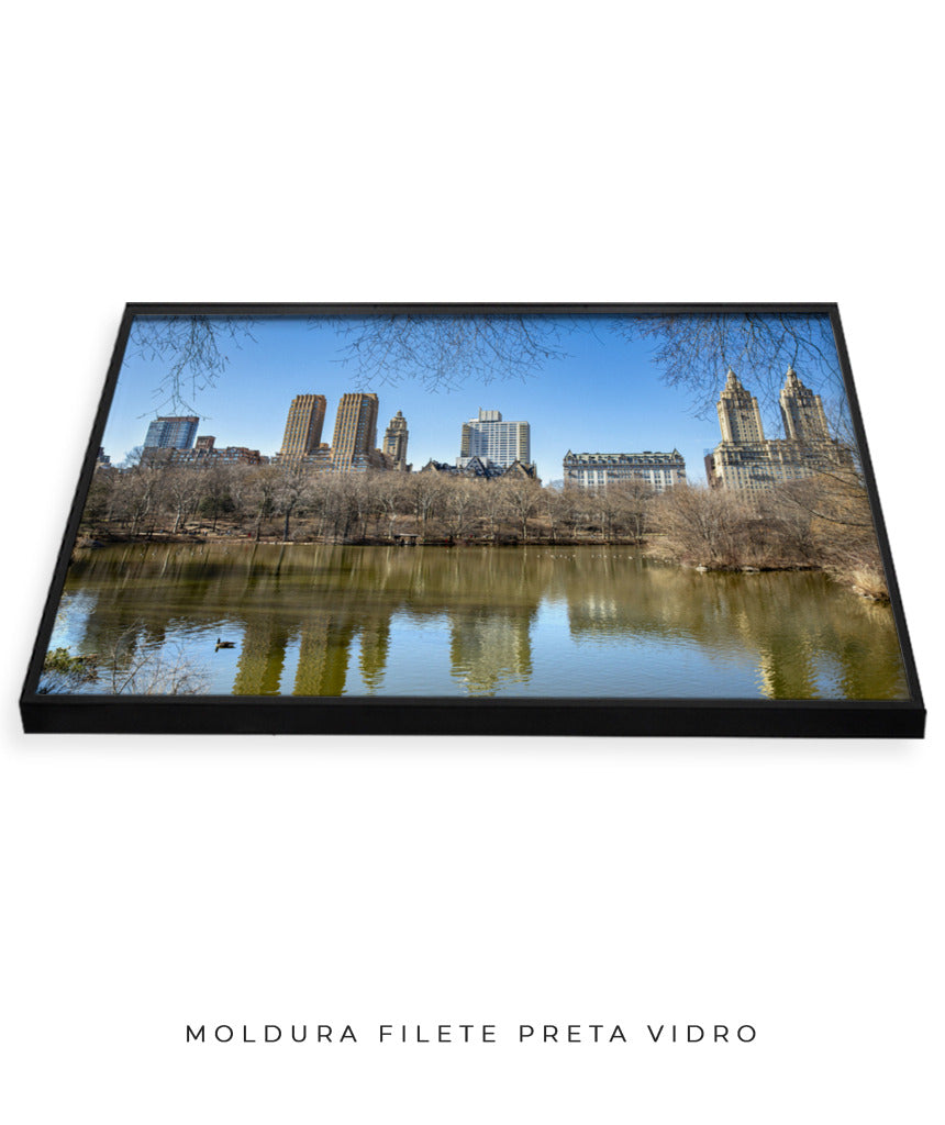Quadro Decorativo Prédios e Lago de Nova York - Horizontal