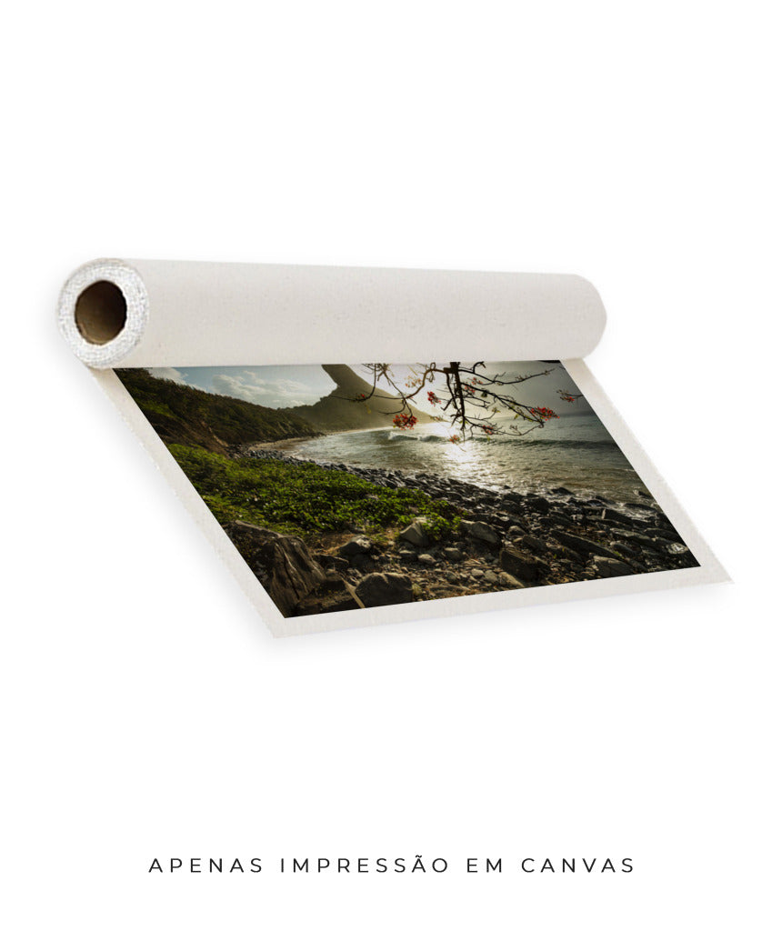 Quadro Decorativo Pôr do Sol e Galhos Secos - Horizontal