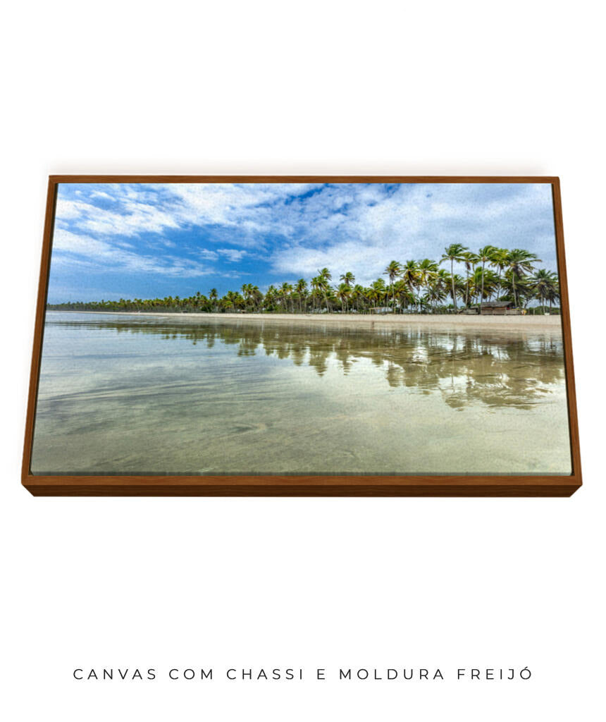 Quadro Decorativo Coqueiral na Beira da Praia