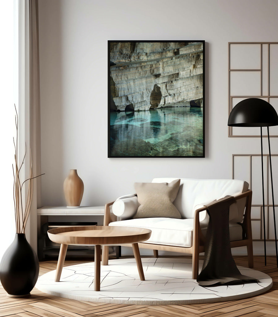 Quadro Decorativo Chapada Diamantina -Rocha e águas cristalinas-Vertical