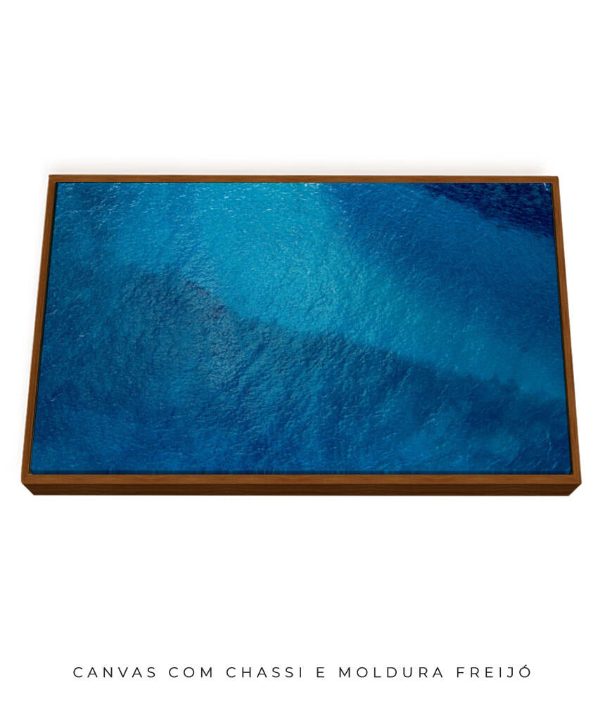 Quadro Decorativo Abstrato e curvas -Tons de azul