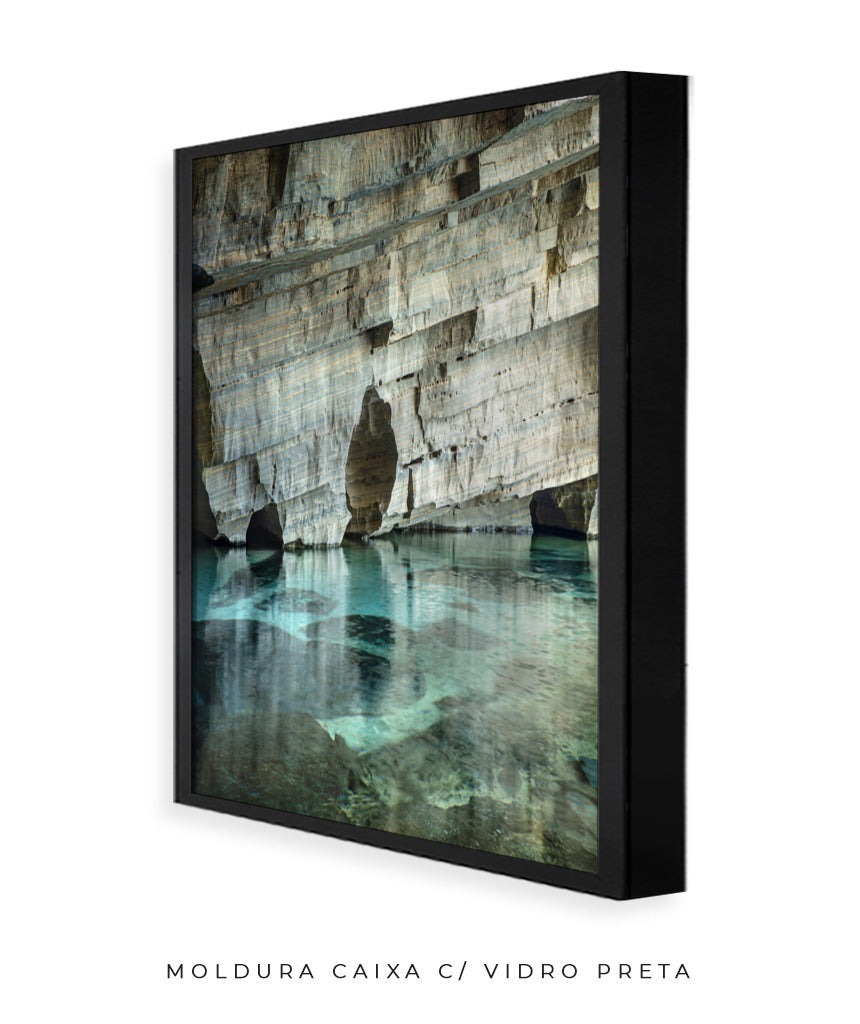 Quadro Decorativo Chapada Diamantina -Rocha e águas cristalinas-Vertical