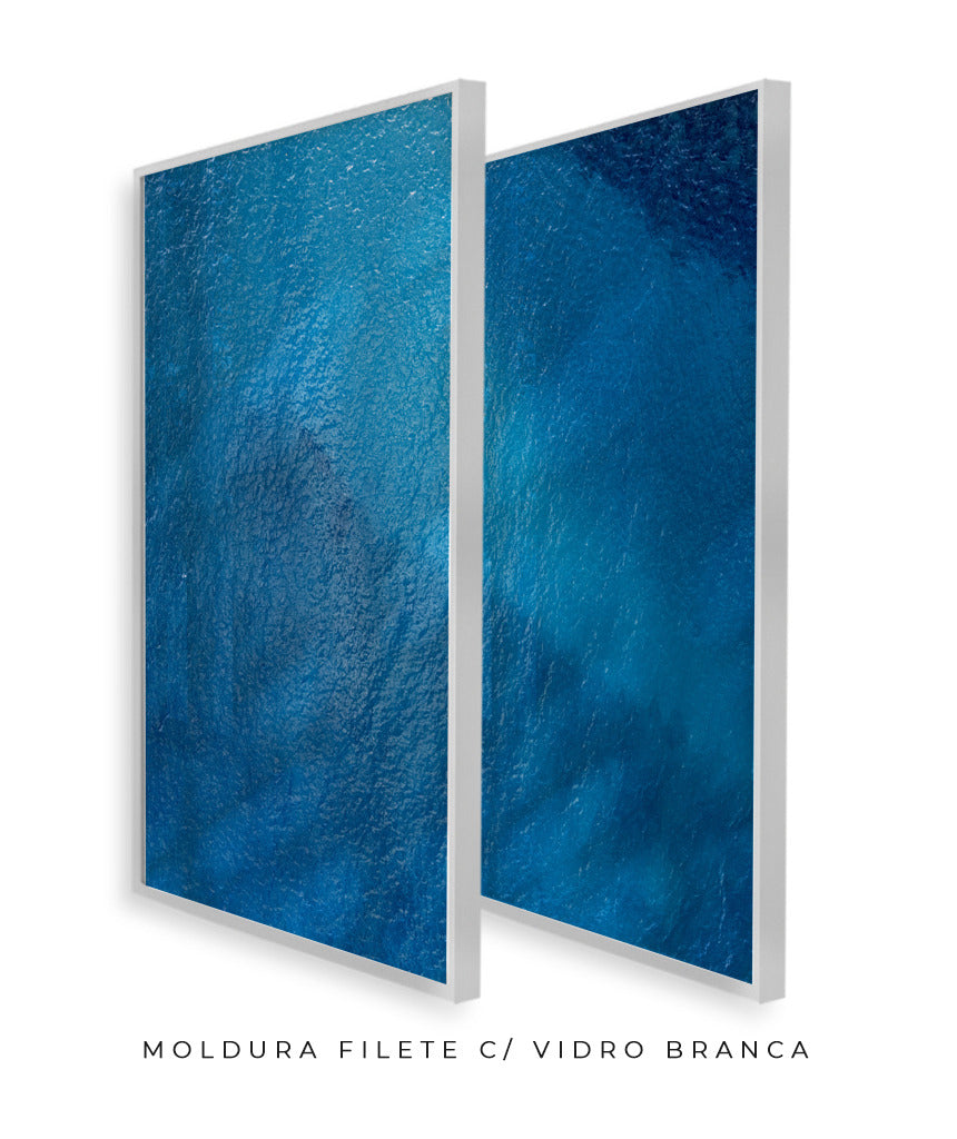 Quadro Decorativo Texturas -Tons Azuis-Dupla
