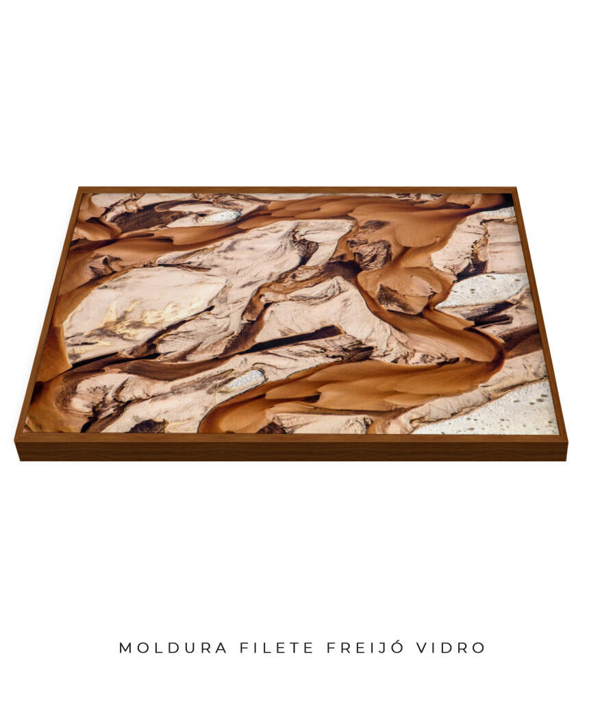 Quadro Decorativo Abstrato e curvas - Variações de tons