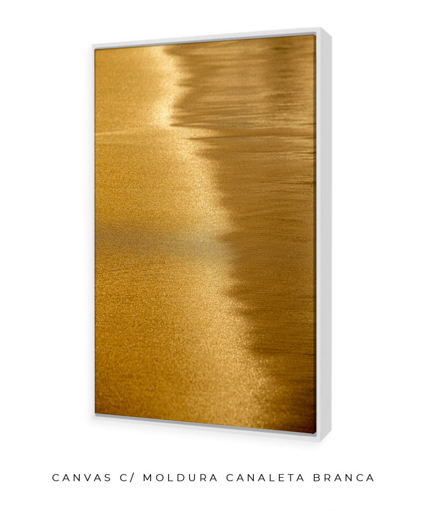 Quadro Decorativo Abstrato e Curvas - Tom Dourado