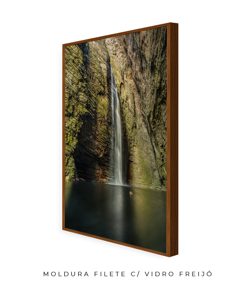 Quadro Decorativo Cachoeira e Rocha