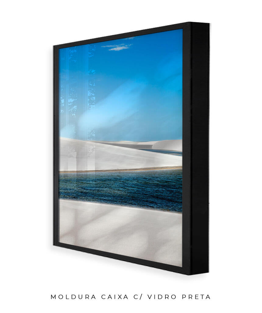 Quadro Decorativo Lençóis Maranhenses - Areia Branca e Mar - Vertical