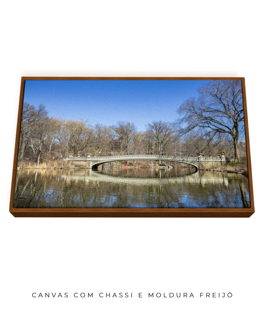 Quadro Decorativo Ponte e Lago de Nova York - Horizontal