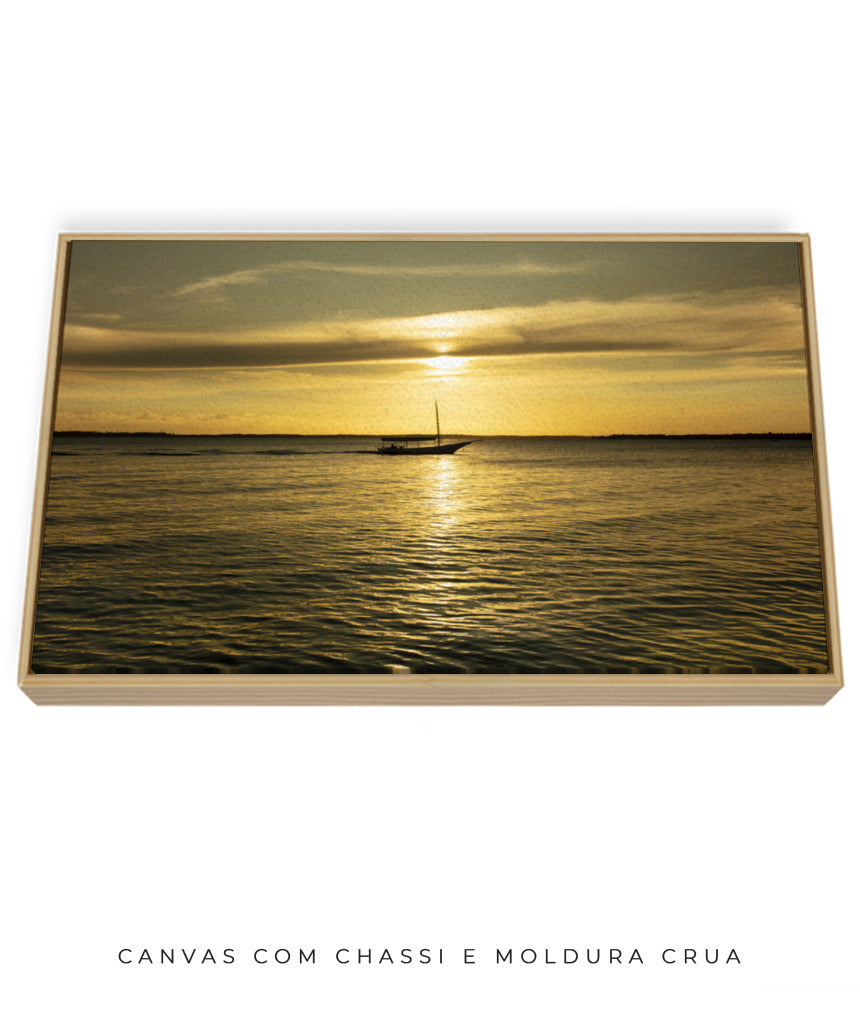 Quadro Decorativo Pôr do Sol Mar Aberto - Horizontal