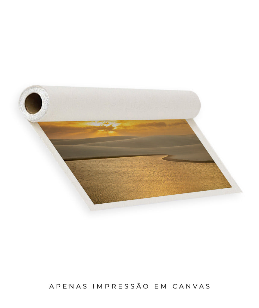 Quadro Decorativo Pôr do Sol - Céu Laranja - Horizontal