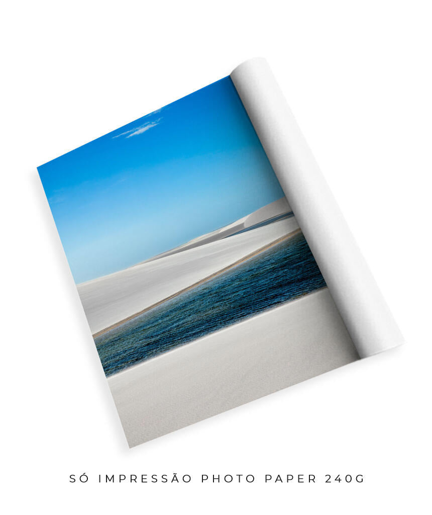 Quadro Decorativo Lençóis Maranhenses - Areia Branca e Mar - Vertical
