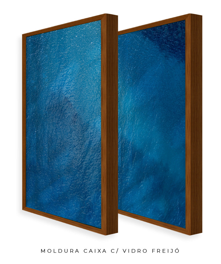Quadro Decorativo Texturas -Tons Azuis-Dupla