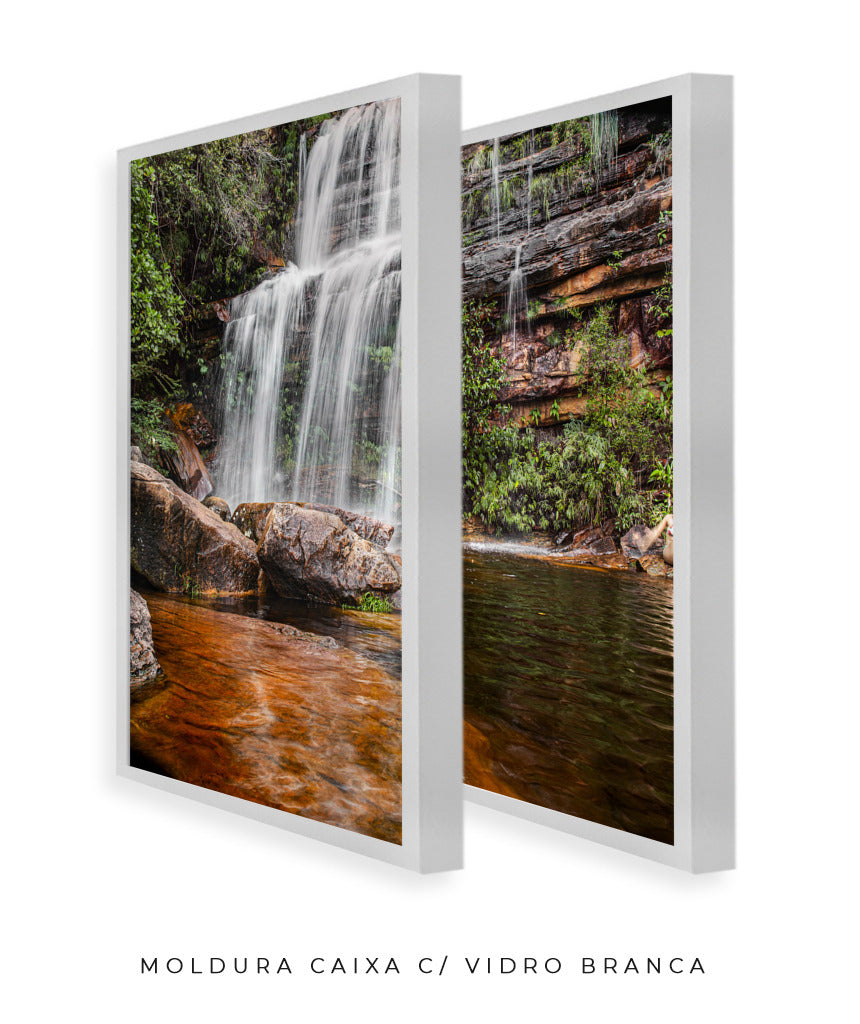 Quadro Decorativo Cachoeira Águas Cristalinas- Dupla corte vertical
