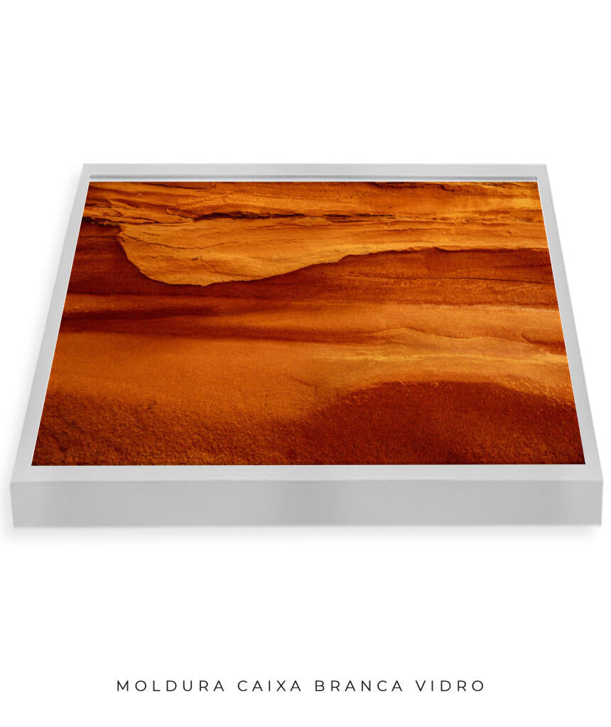 Quadro Decorativo Abstrato e curvas - Tons alaranjados