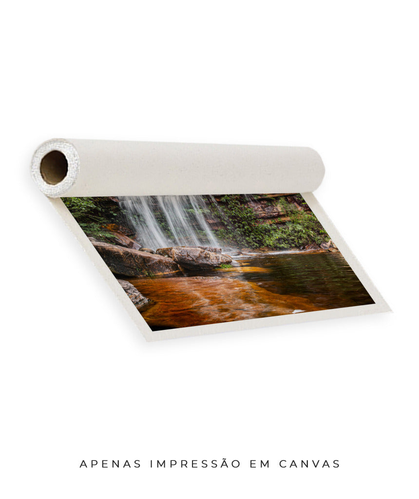 Quadro Decorativo Cachoeira Águas Cristalinas - Horizontal