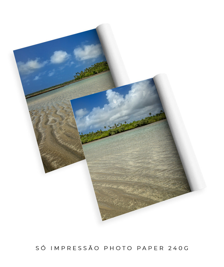 Quadro Decorativo Praia , Areia e Árvores-Dupla