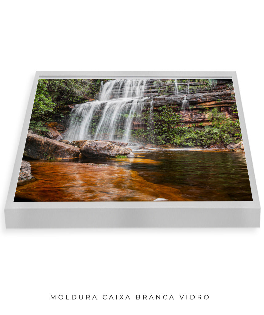 Quadro Decorativo Cachoeira Águas Cristalinas - Horizontal