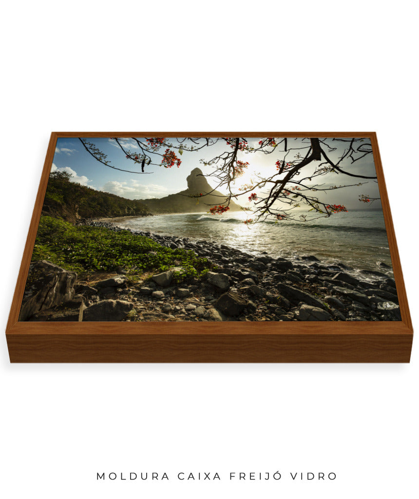 Quadro Decorativo Pôr do Sol e Galhos Secos - Horizontal