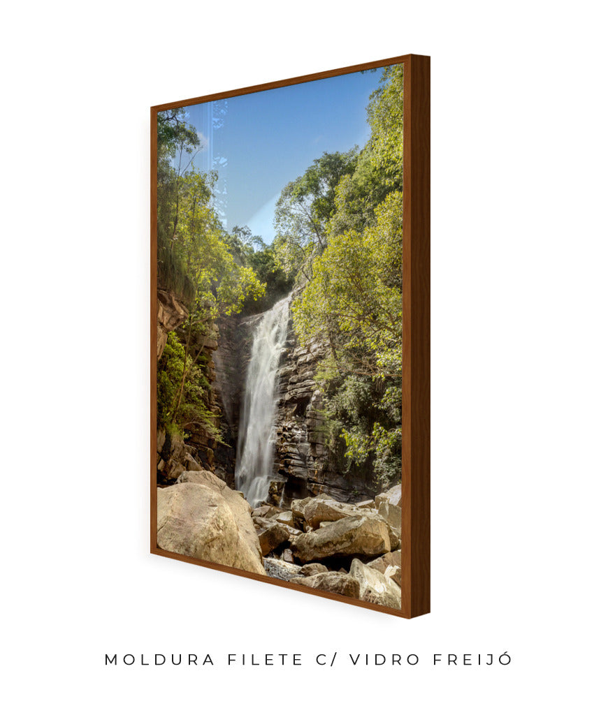 Quadro Decorativo Cachoeira, Natureza e Pedras.