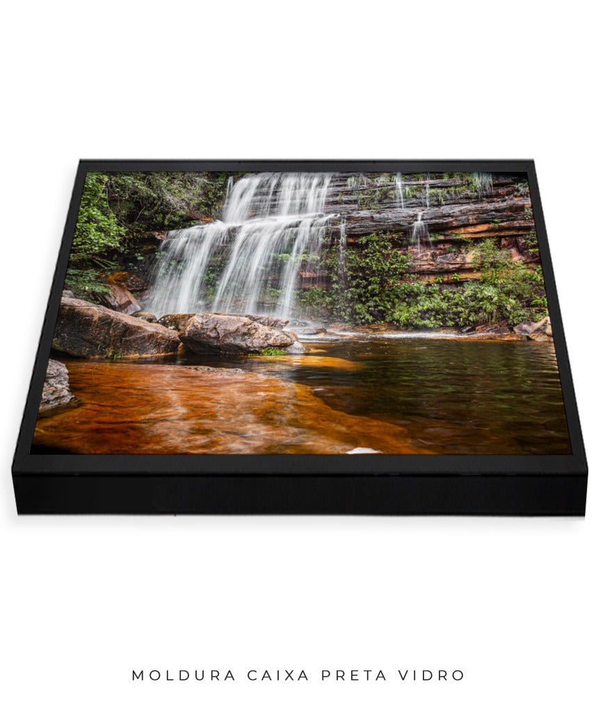 Quadro Decorativo Cachoeira Águas Cristalinas - Horizontal
