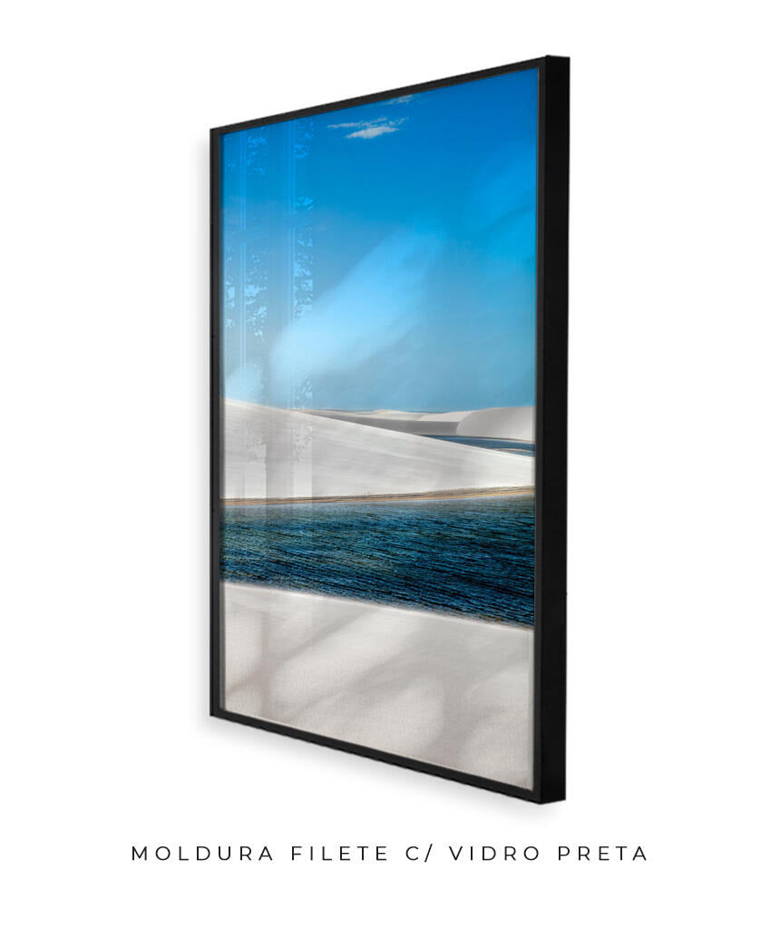 Quadro Decorativo Lençóis Maranhenses - Areia Branca e Mar - Vertical
