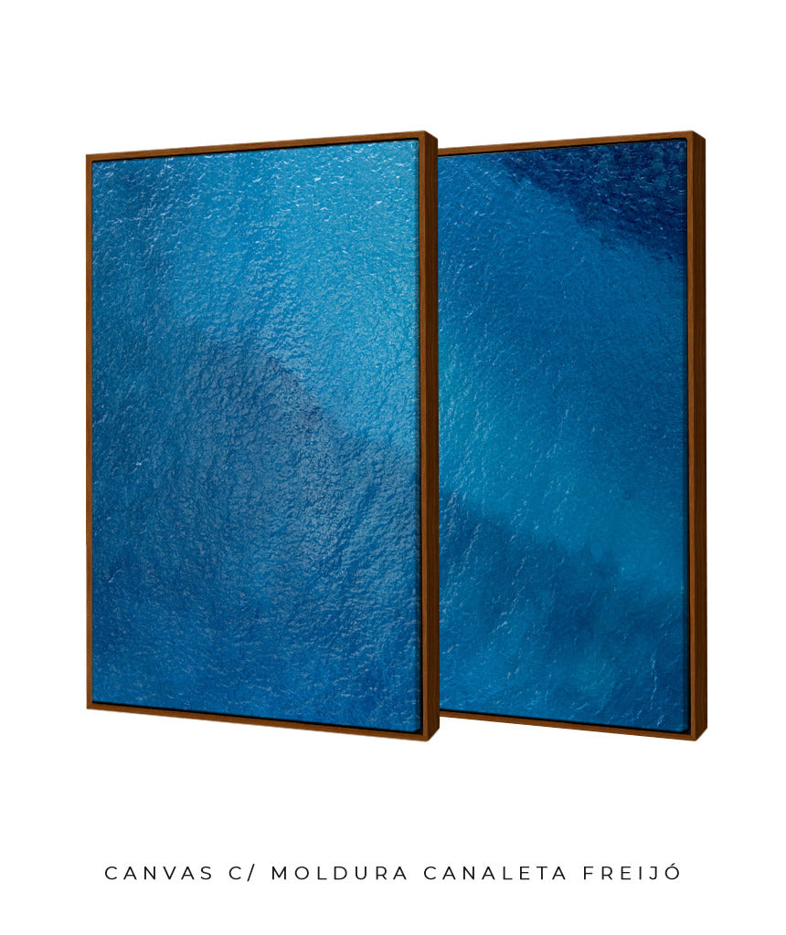 Quadro Decorativo Texturas -Tons Azuis-Dupla