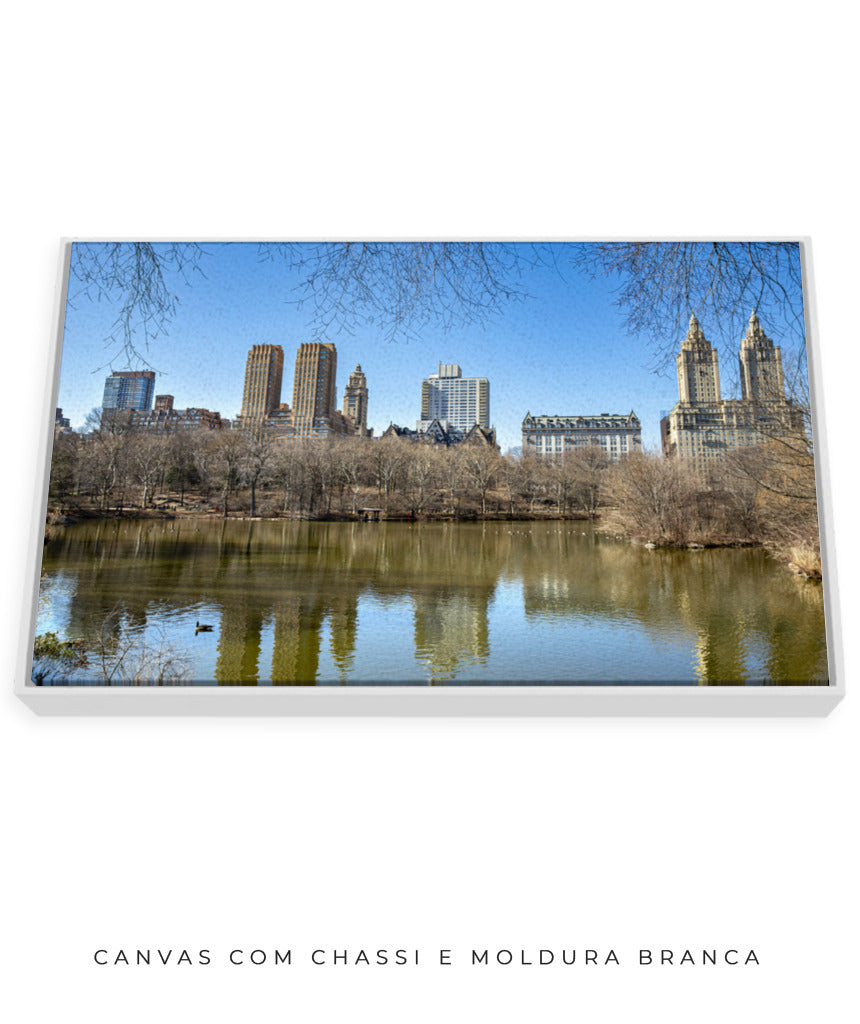 Quadro Decorativo Prédios e Lago de Nova York - Horizontal