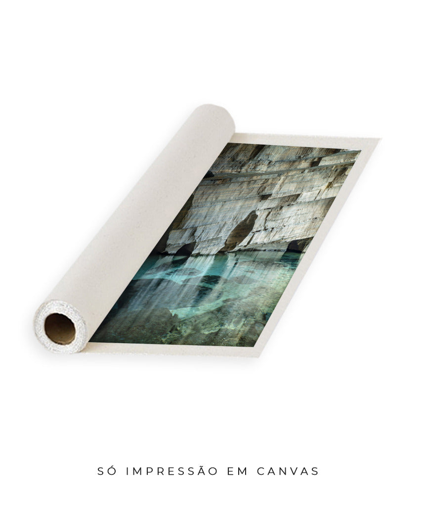 Quadro Decorativo Chapada Diamantina -Rocha e águas cristalinas-Vertical