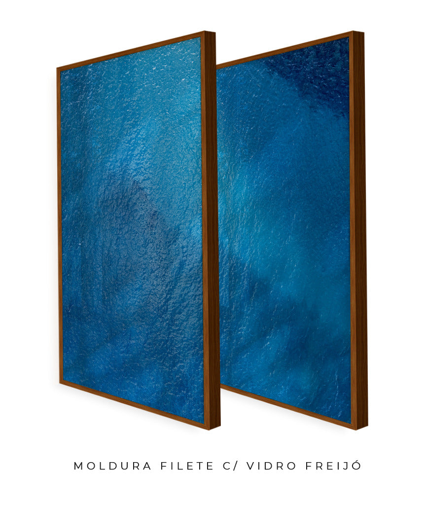 Quadro Decorativo Texturas -Tons Azuis-Dupla
