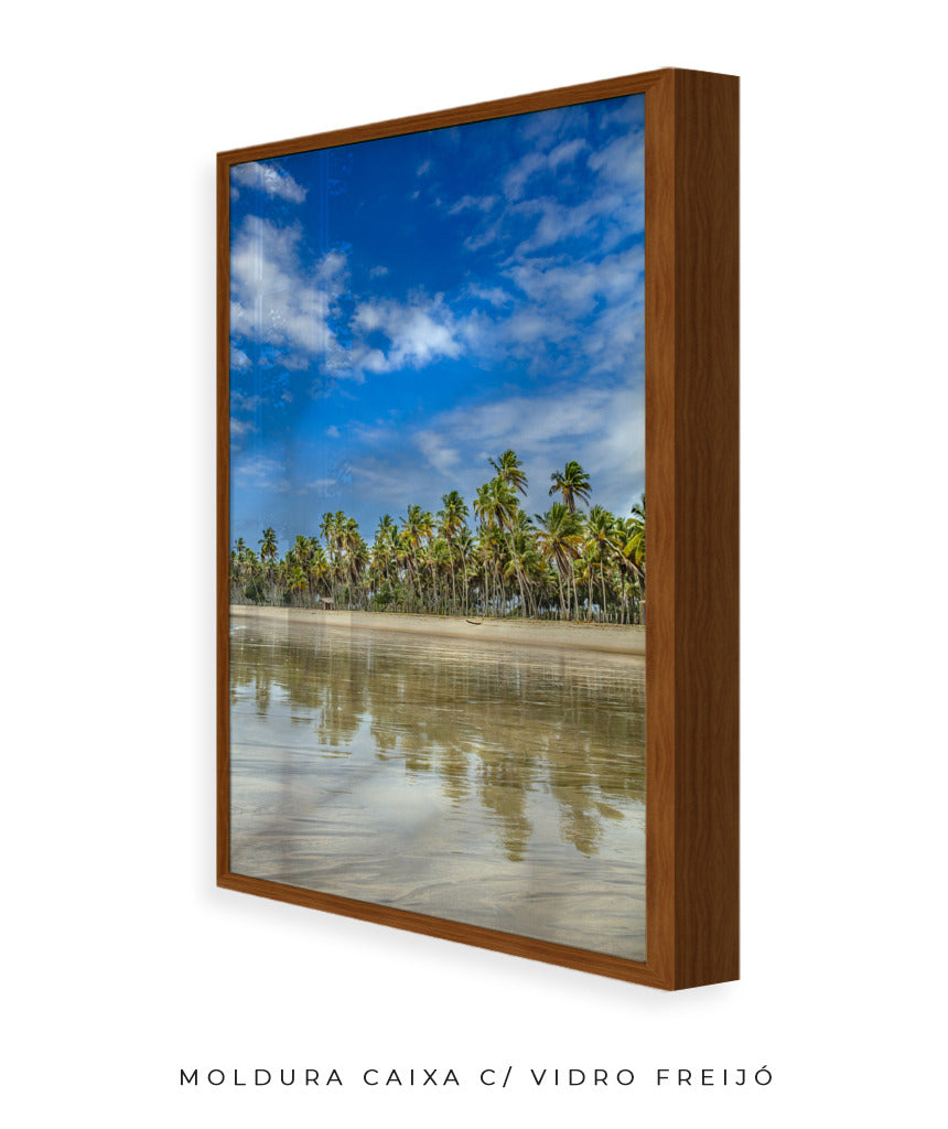 Quadro Decorativo Praia, Mar e Coqueiral