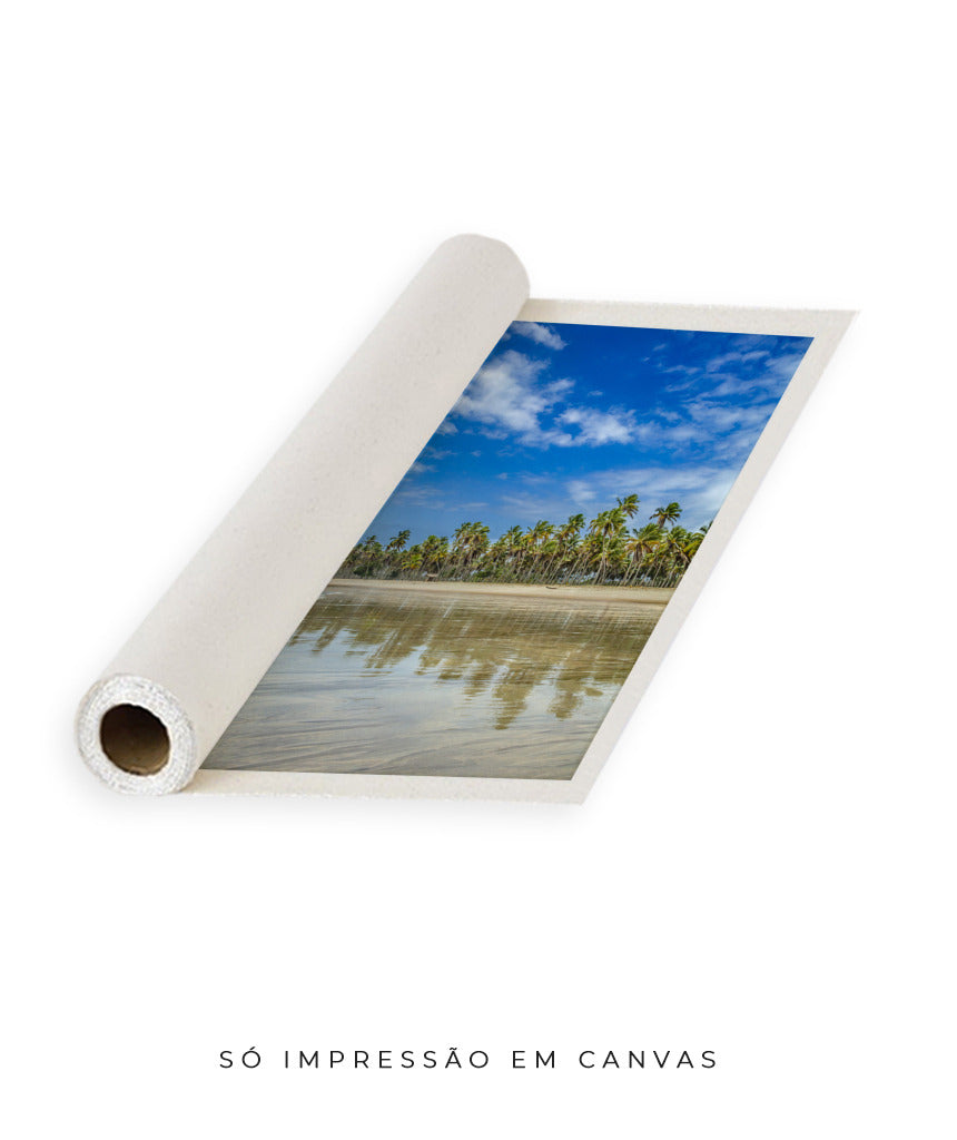 Quadro Decorativo Praia, Mar e Coqueiral