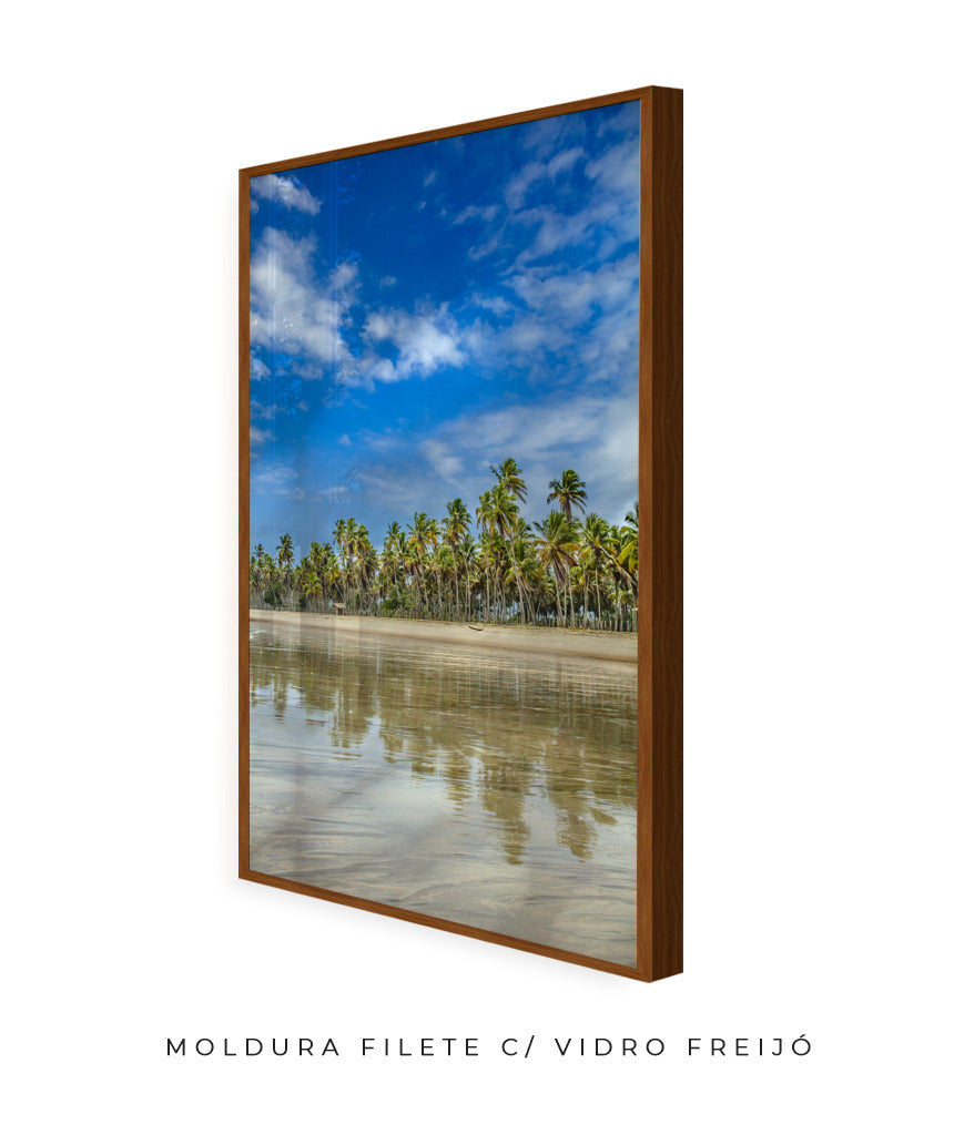 Quadro Decorativo Praia, Mar e Coqueiral