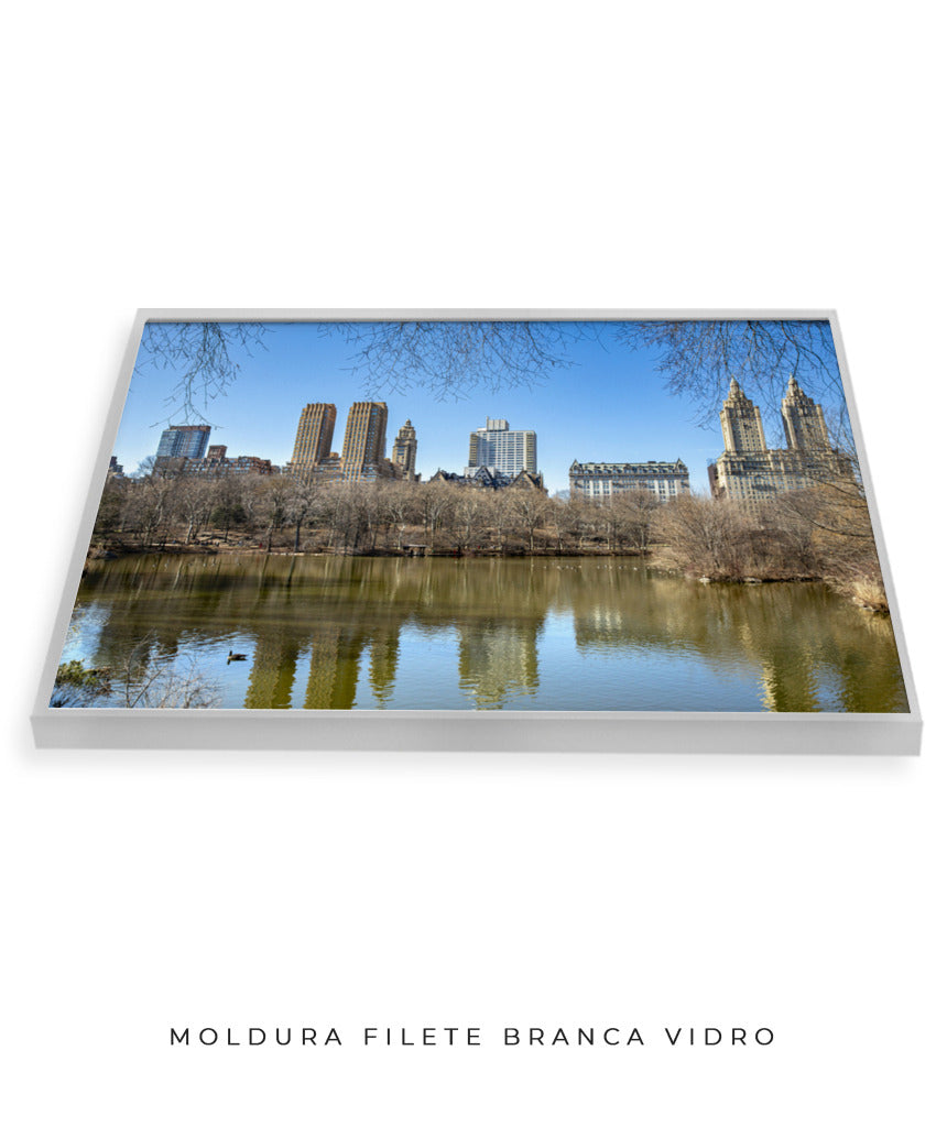Quadro Decorativo Prédios e Lago de Nova York - Horizontal