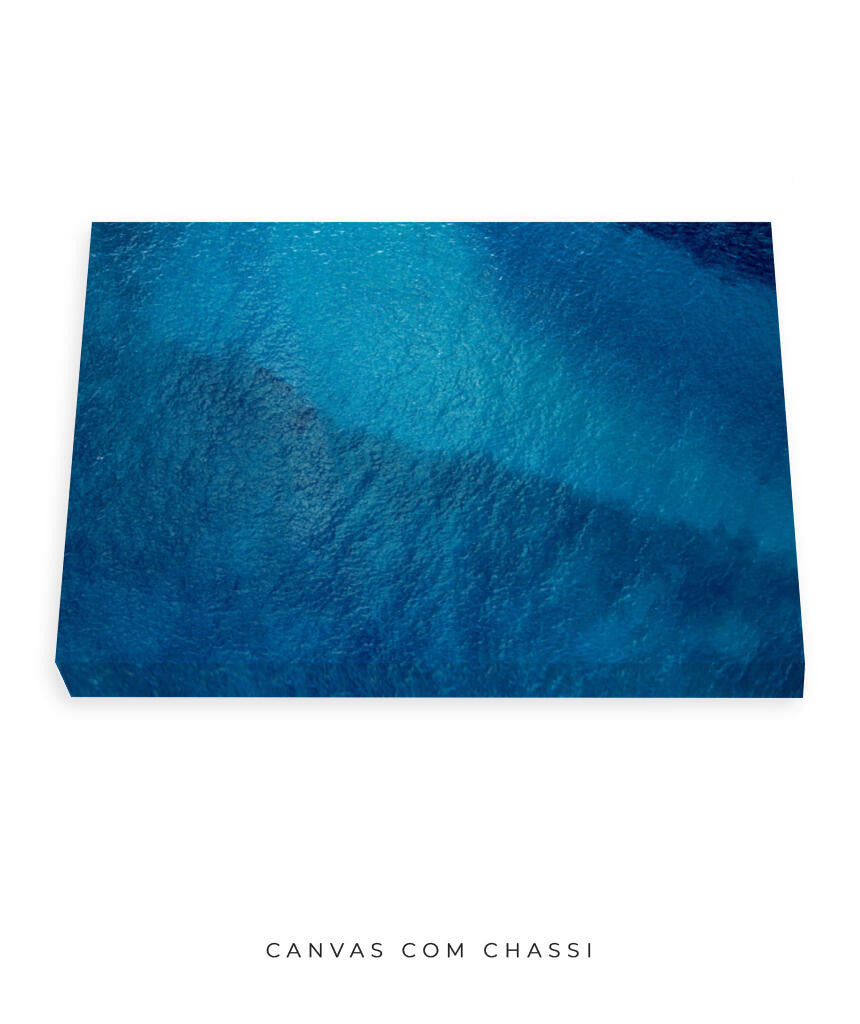 Quadro Decorativo Abstrato e curvas -Tons de azul