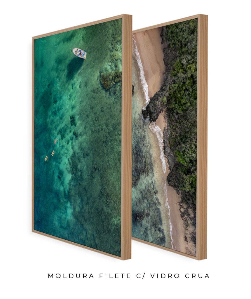 Quadro Decorativo Praia e Mar Verde - Dupla