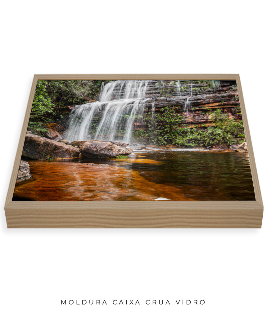Quadro Decorativo Cachoeira Águas Cristalinas - Horizontal
