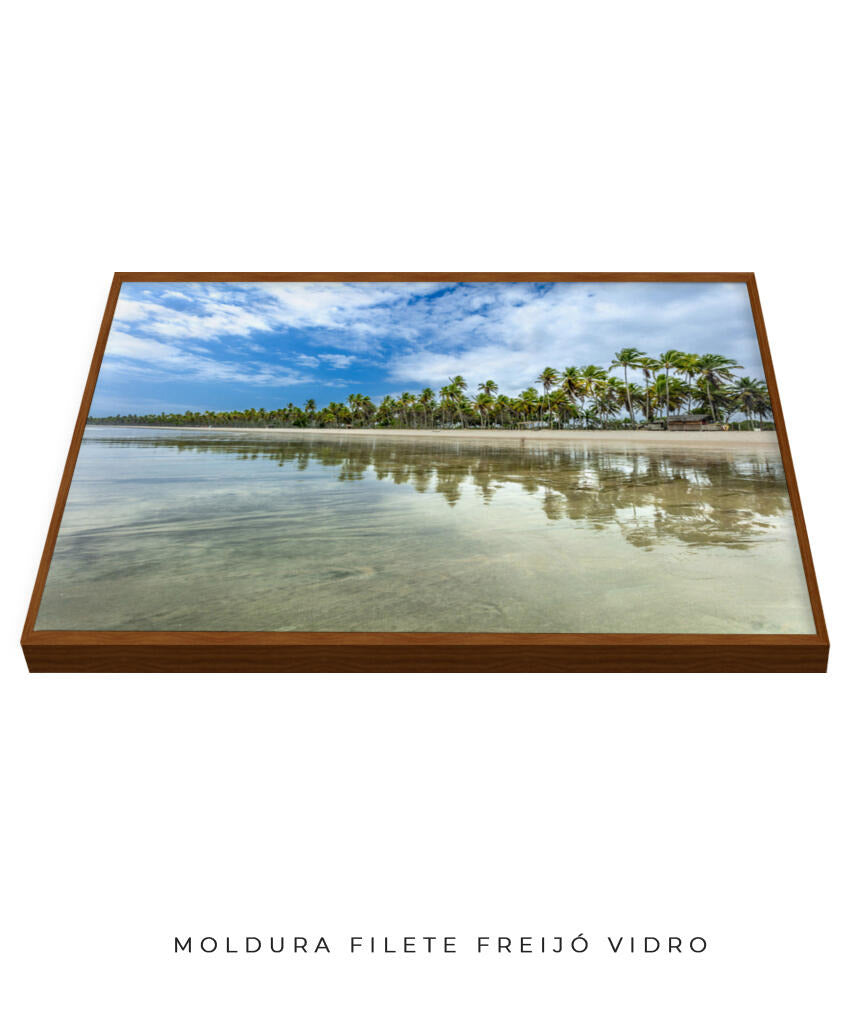 Quadro Decorativo Coqueiral na Beira da Praia