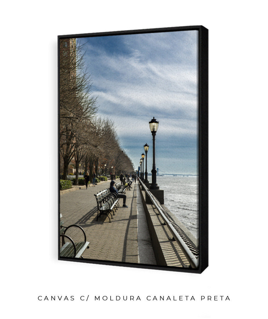Quadro Decorativo Praça a Beira Mar Nova York