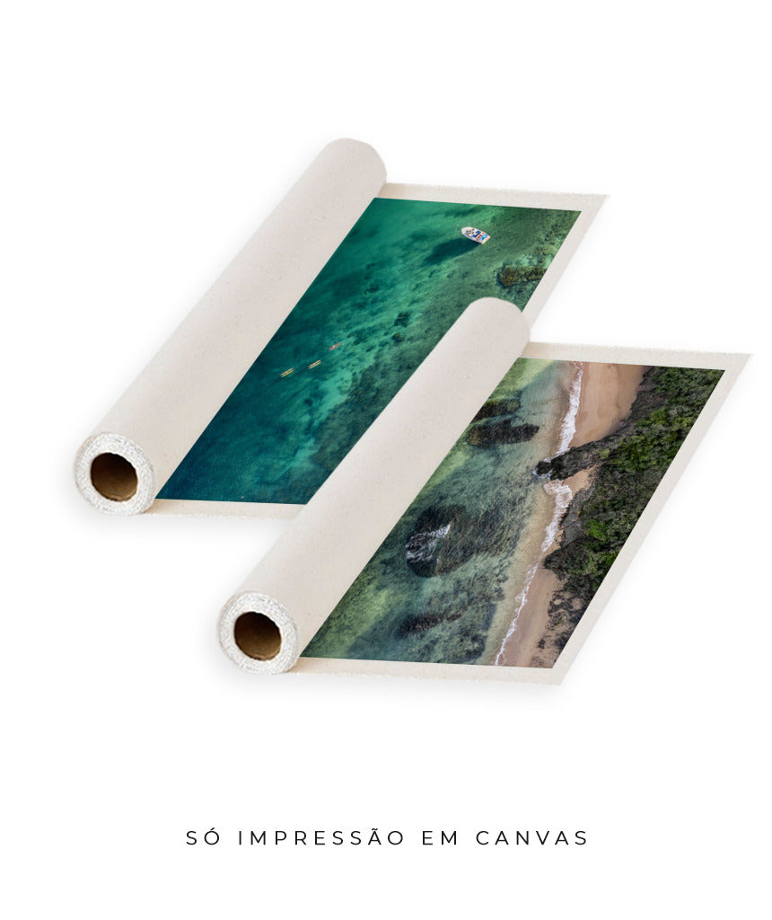 Quadro Decorativo Praia e Mar Verde - Dupla