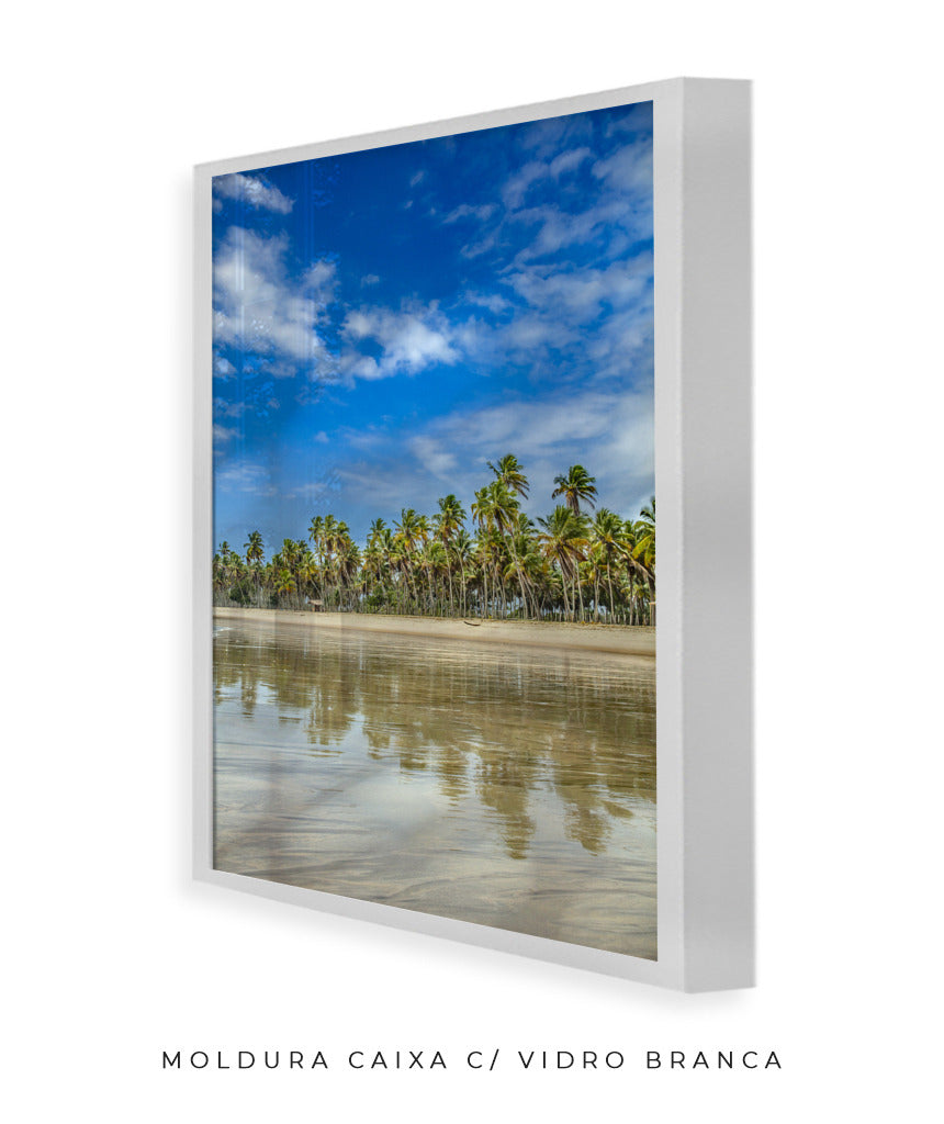 Quadro Decorativo Praia, Mar e Coqueiral