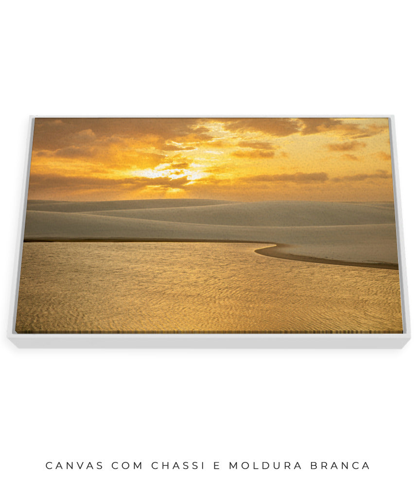 Quadro Decorativo Pôr do Sol - Céu Laranja - Horizontal