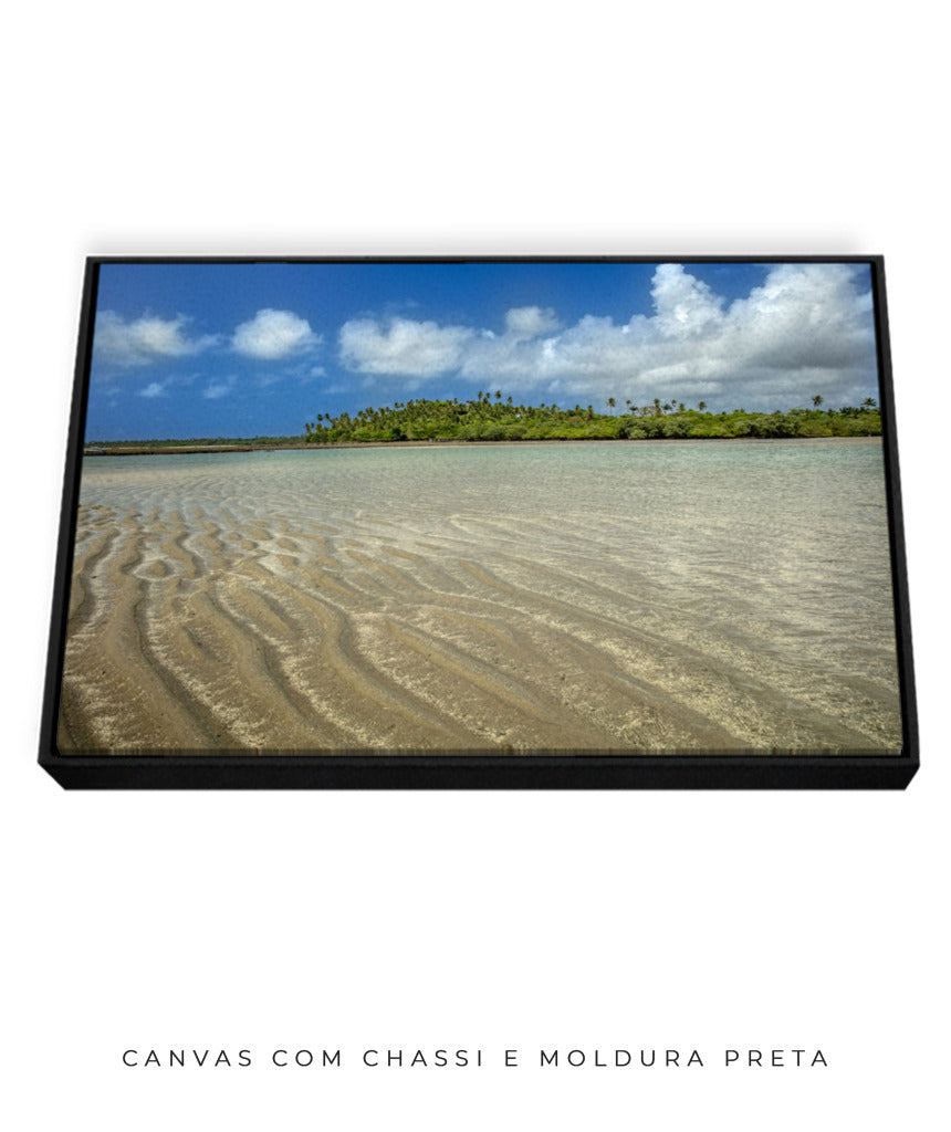 Quadro Decorativo Praia ,Areia e Árvores - Horizontal