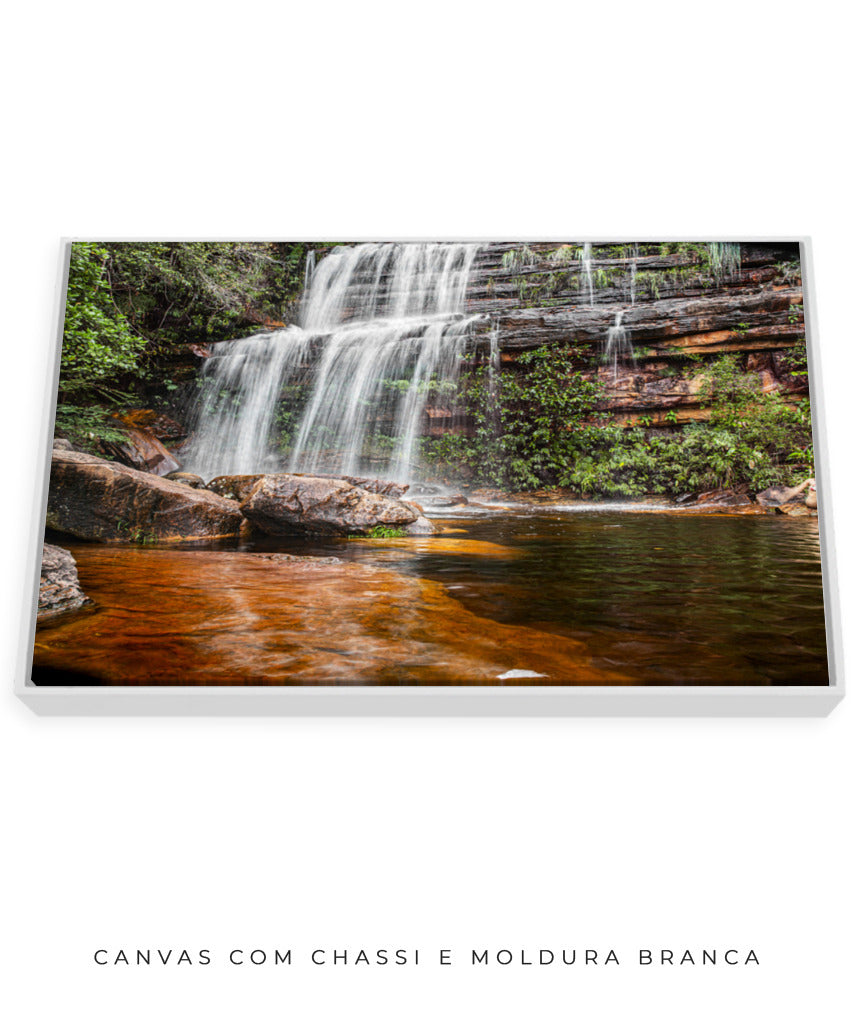 Quadro Decorativo Cachoeira Águas Cristalinas - Horizontal