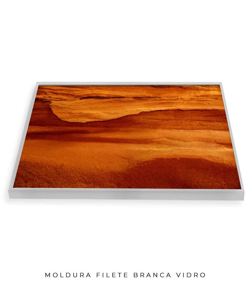 Quadro Decorativo Abstrato e curvas - Tons alaranjados