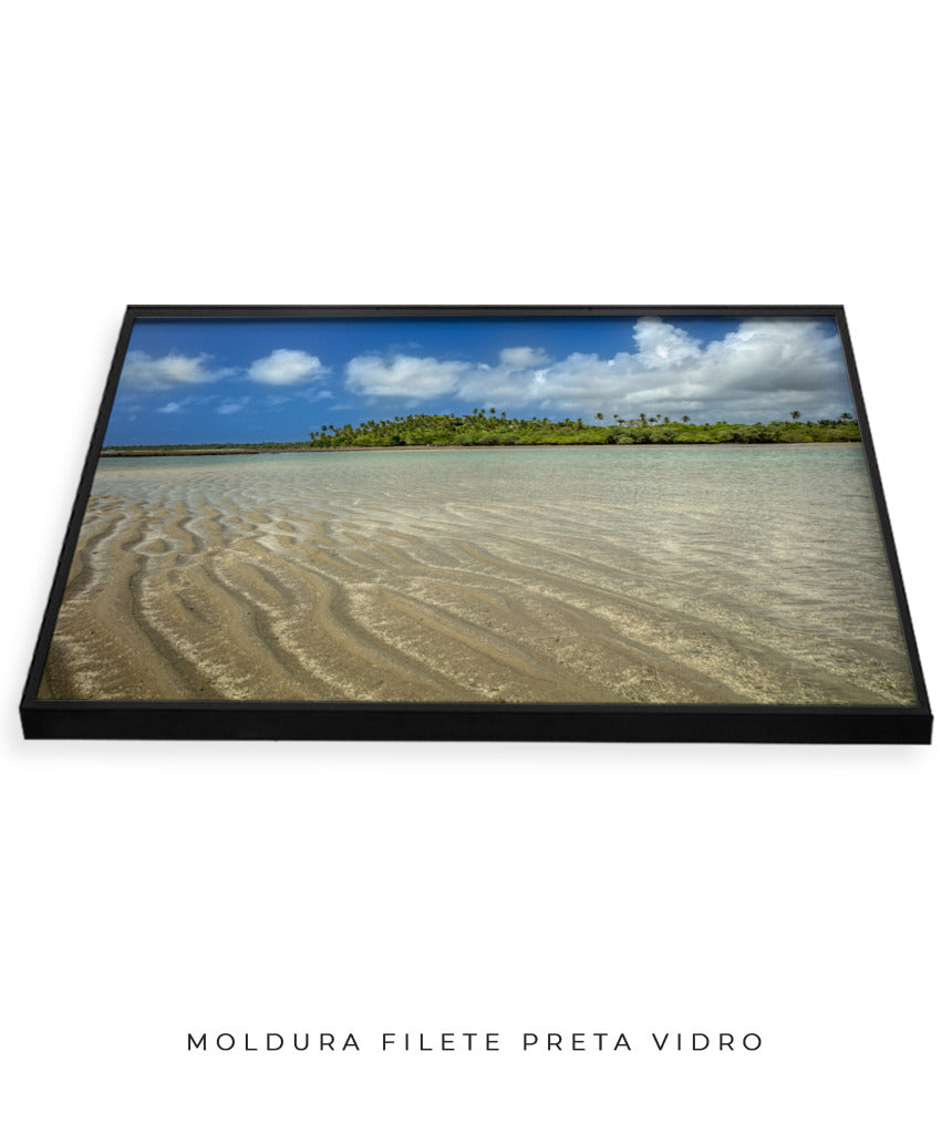 Quadro Decorativo Praia ,Areia e Árvores - Horizontal
