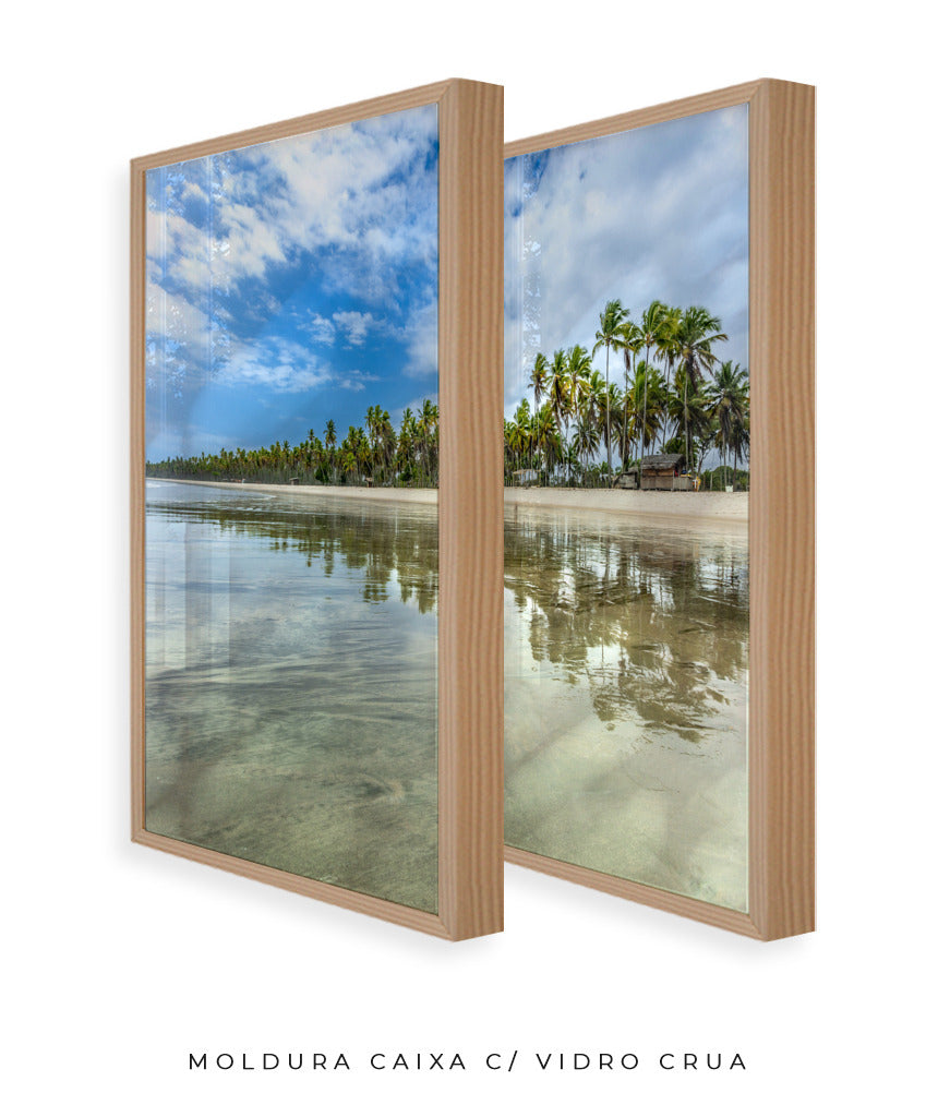 Quadro Decorativo Praia, Mar e Coqueiral - Dupla